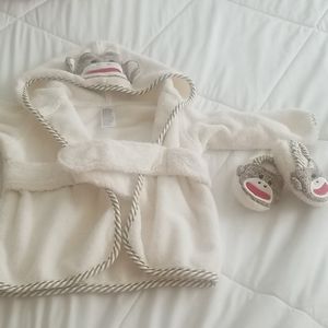 Baby Unisex Robe with Matching Slippers